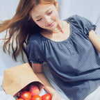 ROEM Neck shirring short sleeve blouse RMBLG37RT1