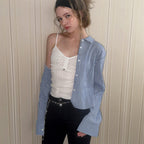 TWEE Cinnel check cropped long-sleeved shirt