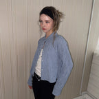 TWEE Cinnel check cropped long-sleeved shirt