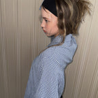 TWEE Cinnel check cropped long-sleeved shirt