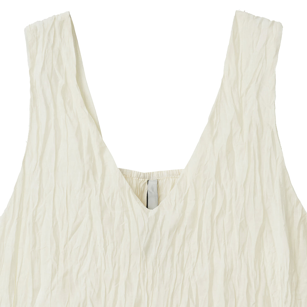 NOIRER FOR WOMEN Wrinkle texture scarf blouse (buttercream)
