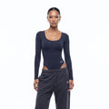 BADBLOOD BADBLOOD Everyday Scoop Neck Bodysuit - Charcoal
