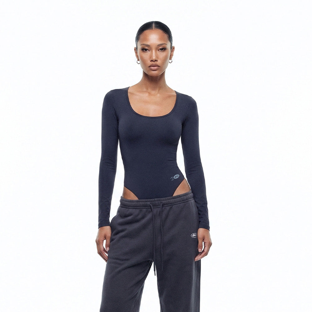 BADBLOOD BADBLOOD Everyday Scoop Neck Bodysuit - Charcoal