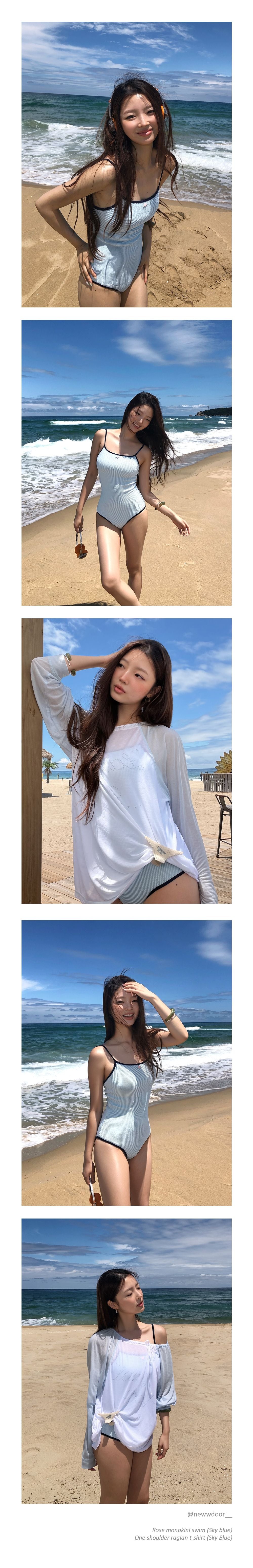 CELITAILS ONE SHOULDER RAGLAN T-SHIRT_SKY BLUE