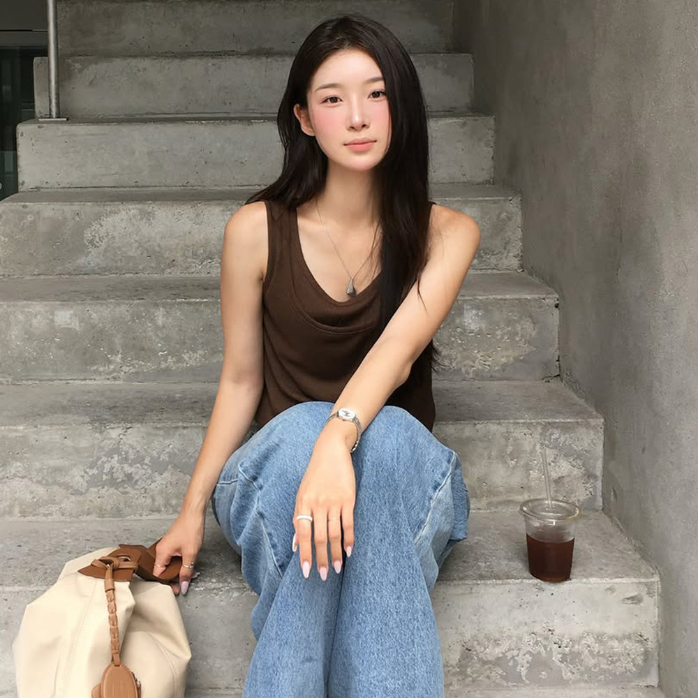 TENUVE Layered Sleeveless T-shirt E509_2color