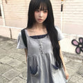 bauf Shirring flare t-shirt [gray]