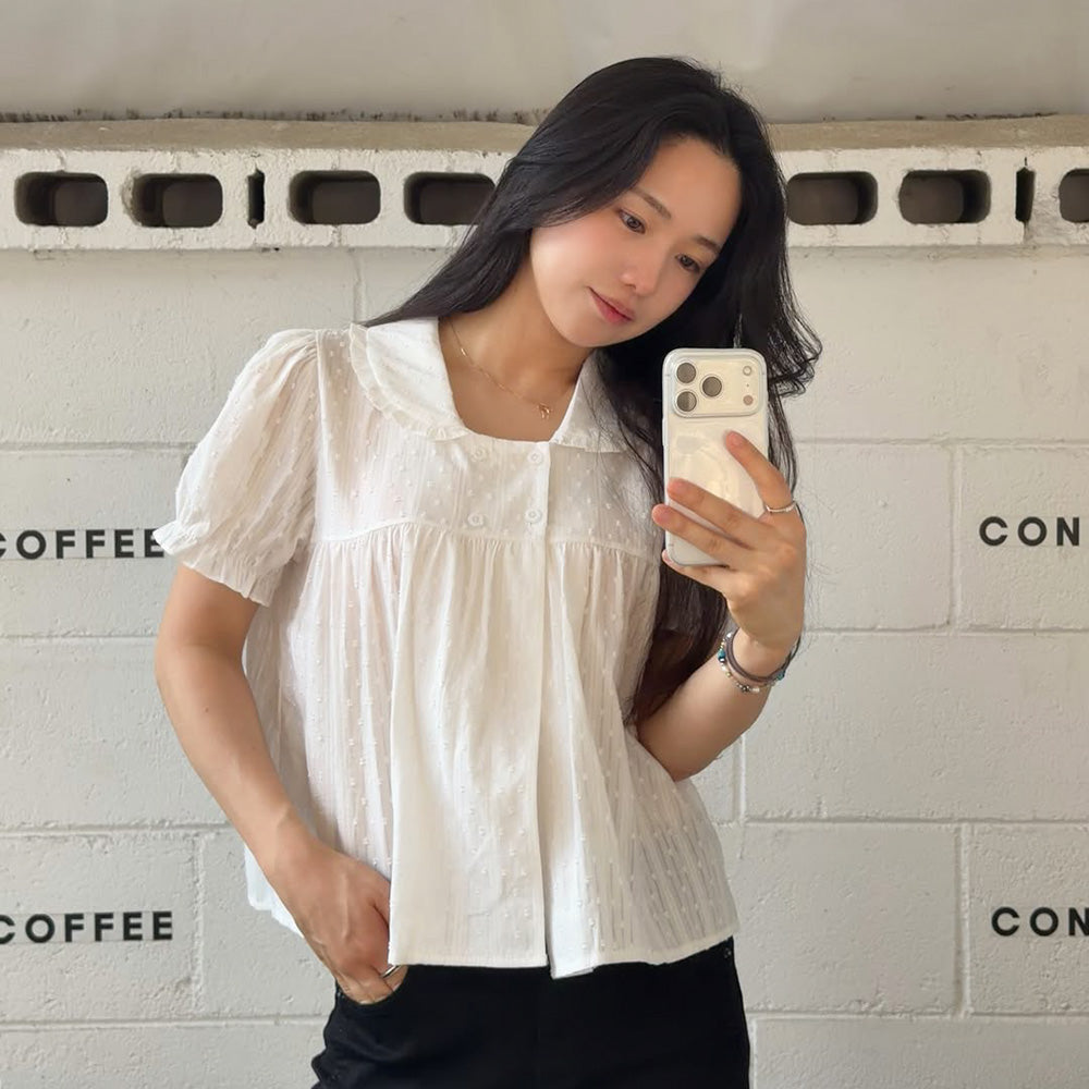 JUCYJUDY [29CM Exclusive] Double Button Frill Collar Blouse J1BL329K