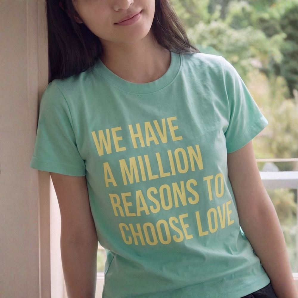 THE GREEN LAB LOVE spandex short sleeve t-shirt [mint]