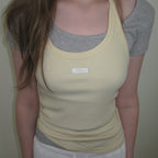 LETTER FROM MOON [7/28 sequential delivery] Letters label halterneck top (lemon)