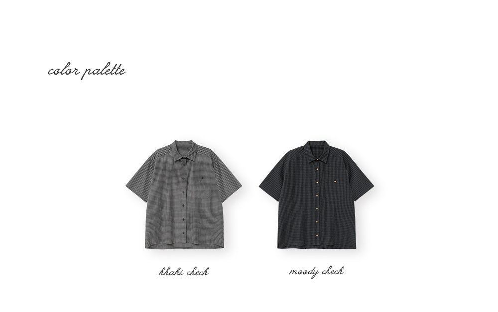 THE MITTEN Linden half shirt (moody check)