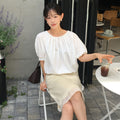 NOEUD Two-way Shirring Blouse (Ivory)