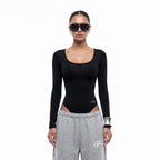BADBLOOD BADBLOOD Everyday Scoop Neck Bodysuit - Black