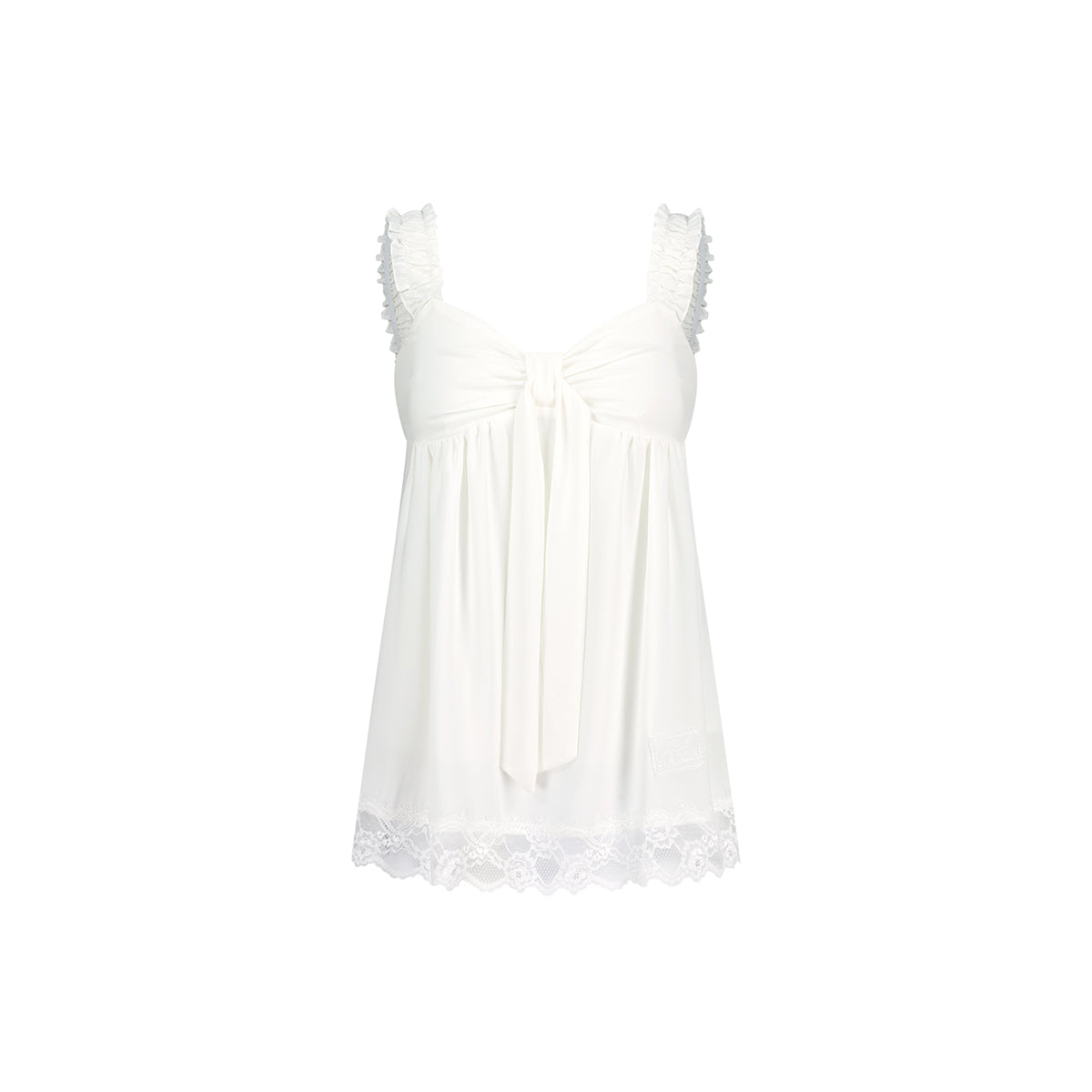 ILLIGO Bow Chiffon Lace Sleeveless Ivory