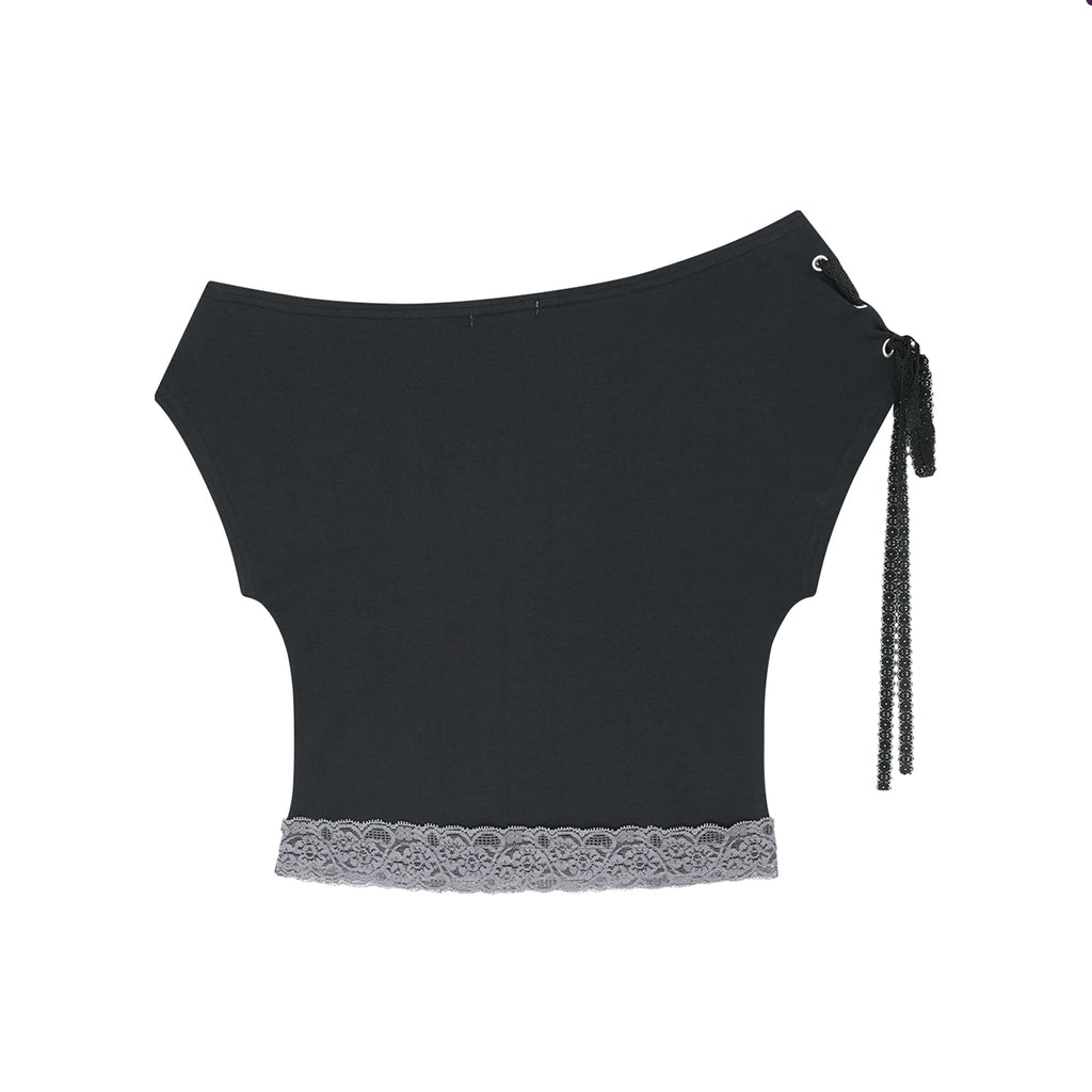 ILLIGO lace trim t-shirt black