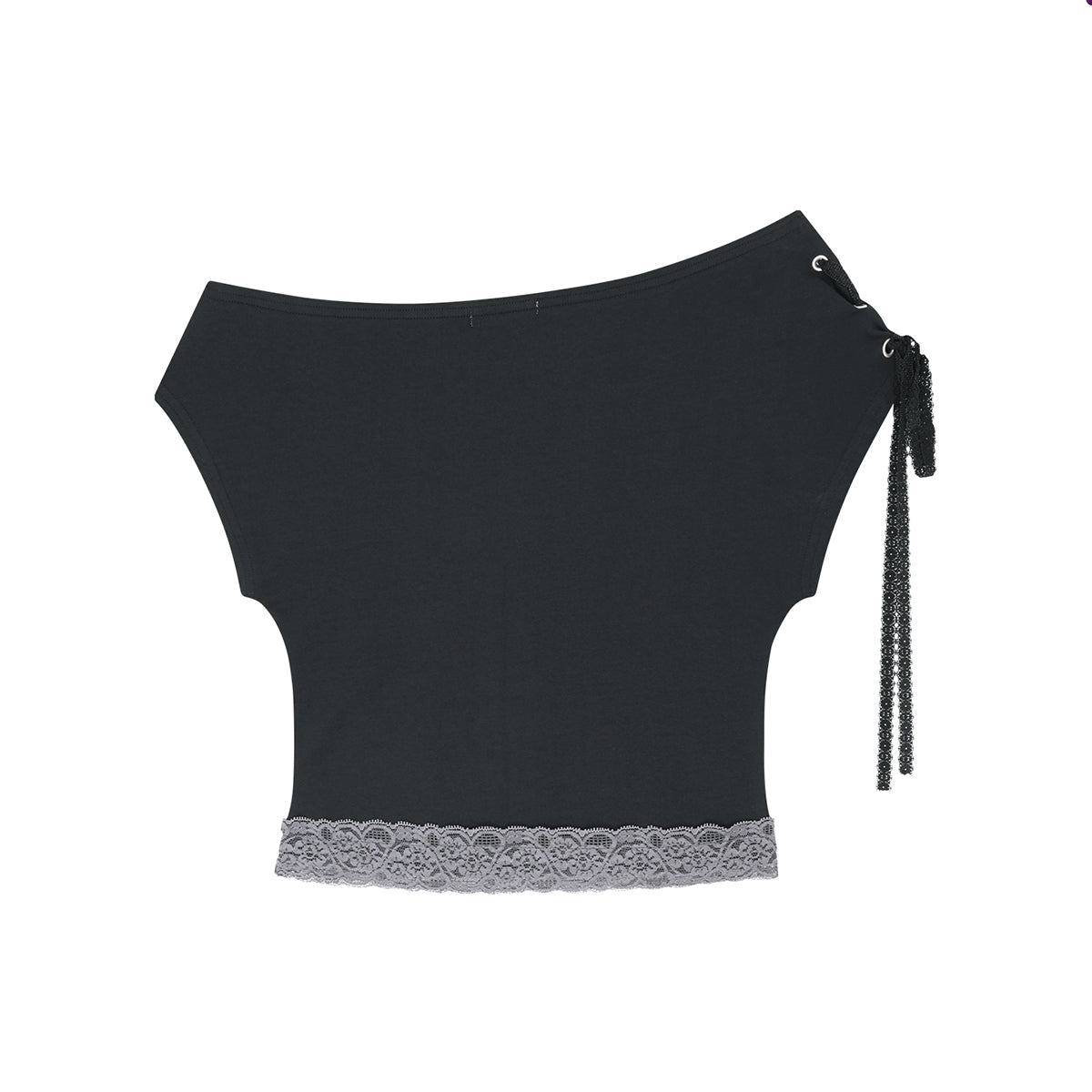 ILLIGO lace trim t-shirt black