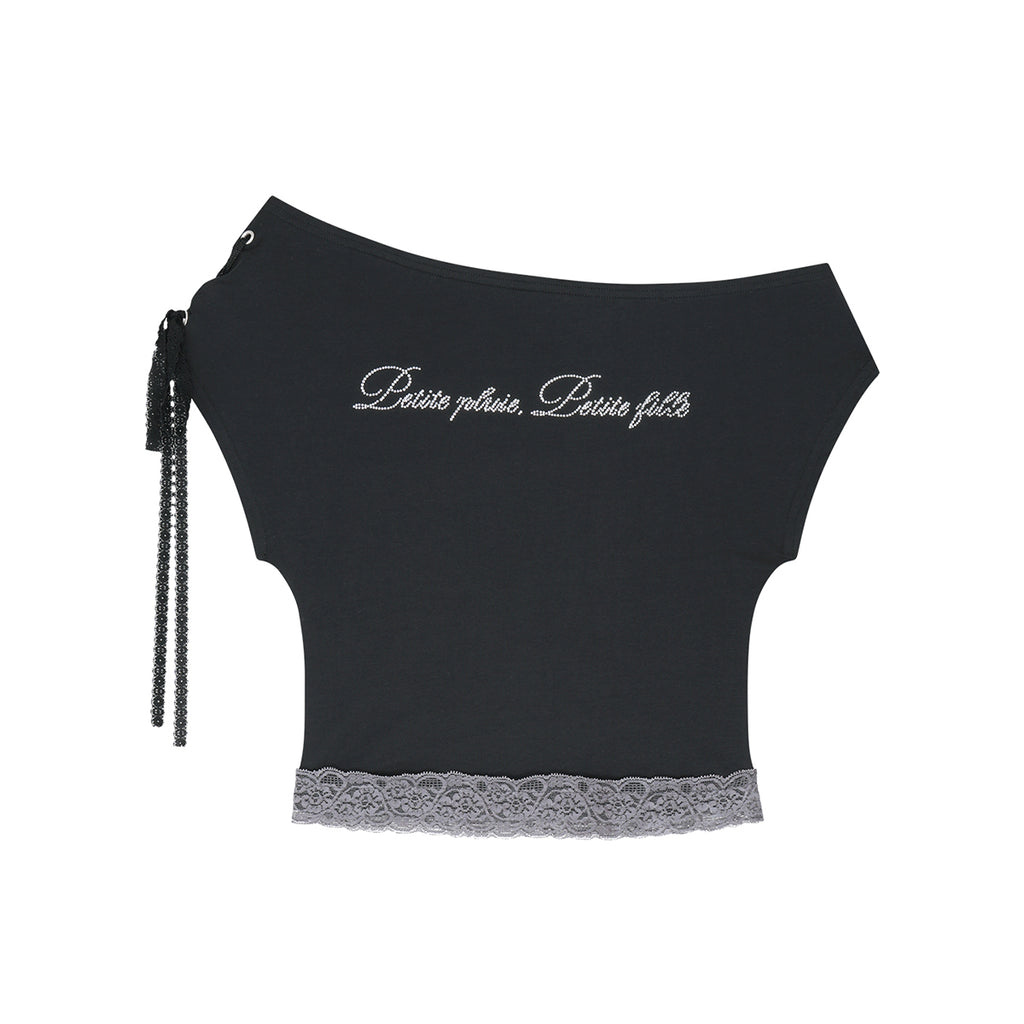 ILLIGO lace trim t-shirt black