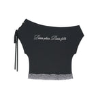 ILLIGO lace trim t-shirt black