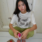 POEV Stretching Cat T-Shirt - Off White