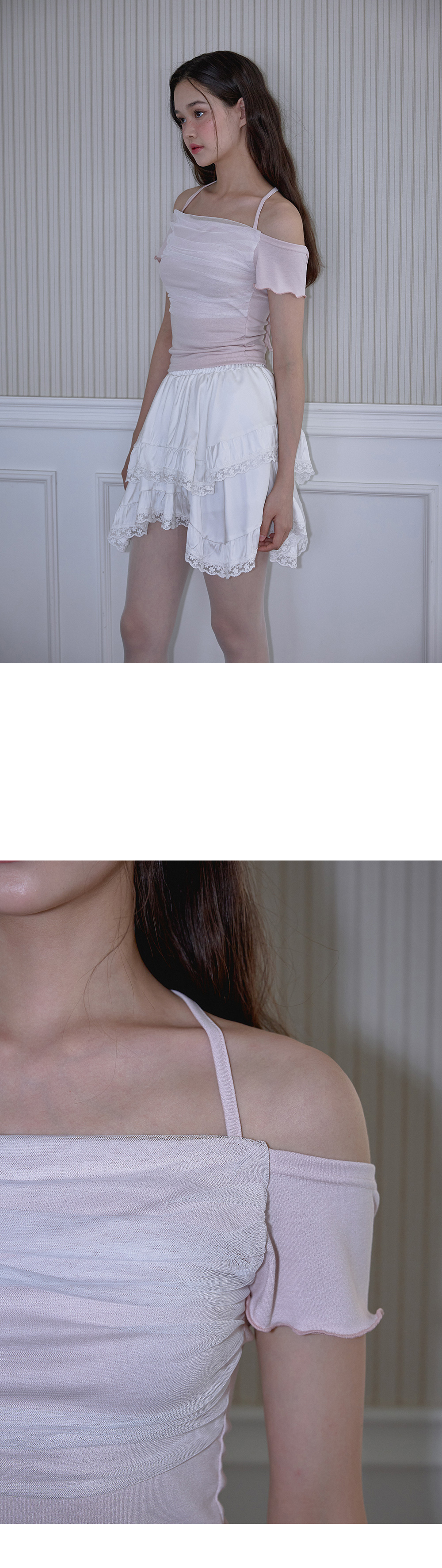 RoséFrantz Sha Layered Halter T-shirt [Pink]