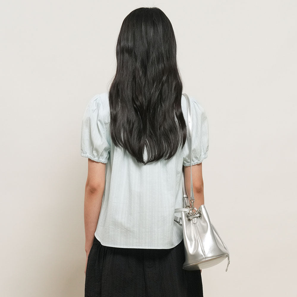 GENERAL IDEA WOMAN round collar puff blouse [SKY BLUE] / GF2LSH521
