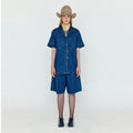 EENK EENK WICO Folded Front Denim Bermuda Shorts