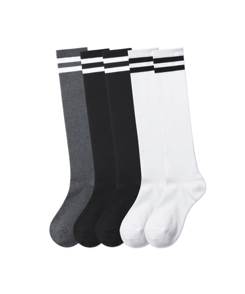MUSINSA STANDARD WOMAN MUSINSA STANDARD WOMAN Skate Knee High Socks 5 Pack