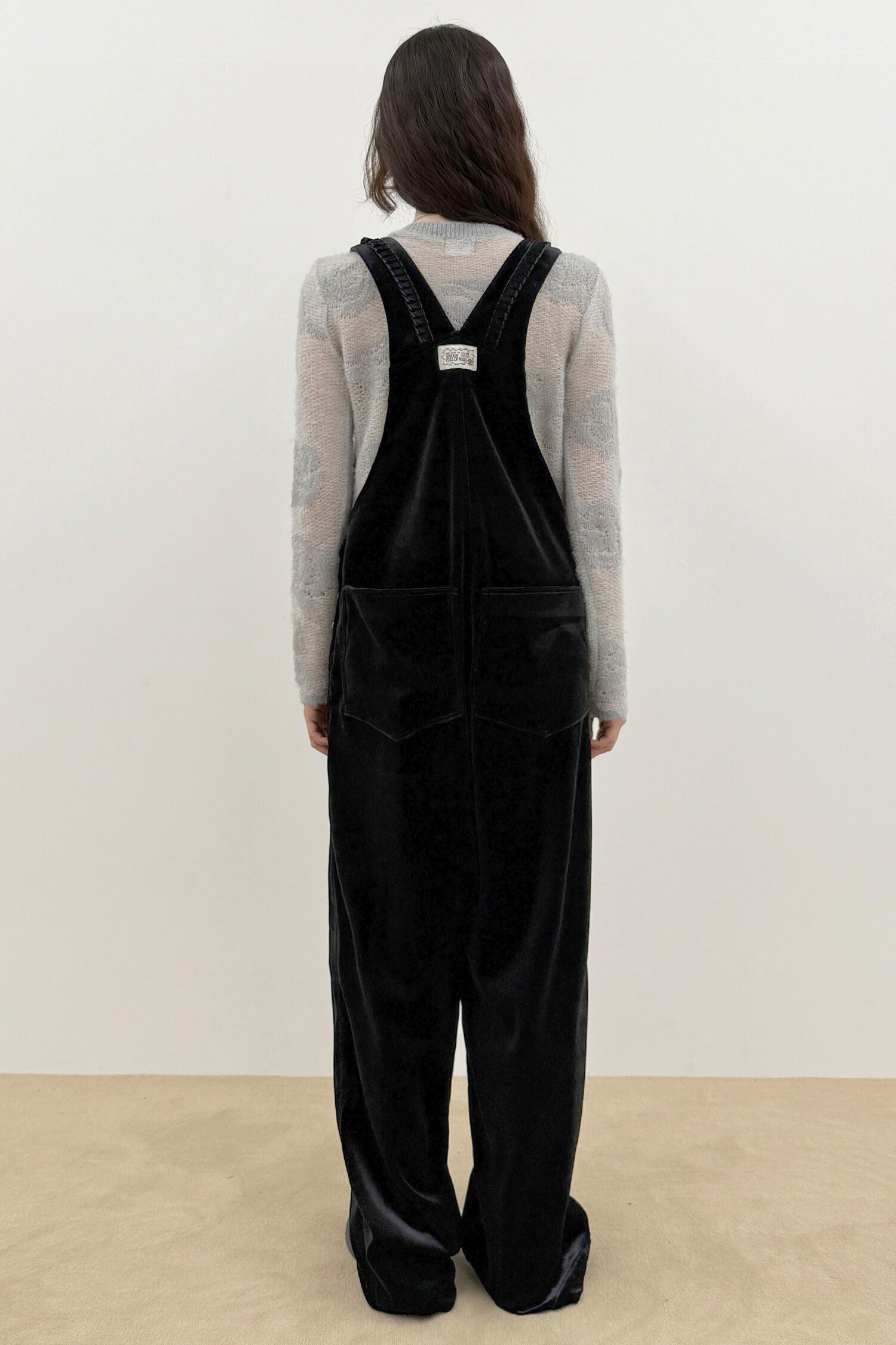 SINOON SINOON Vintage Rose Velvet Overall (Black)