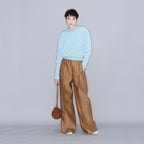 YCH TRIMMED KNIT TOP SKY BLUE (W23KT801SB)