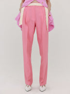 EENK EENK VETTE Scarf-Belted Two-Tuck Pants - Light Pink