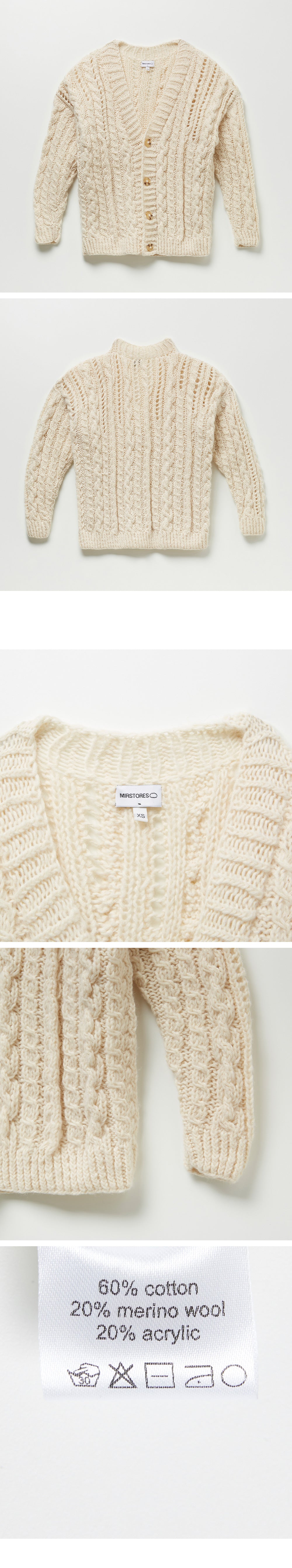 MIRSTORES Mir Stores Button V-neck Cardigan - White