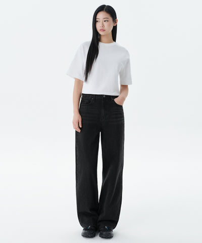 MUSINSA STANDARD WOMAN Women's Wide Denim Pants (Washed Black)