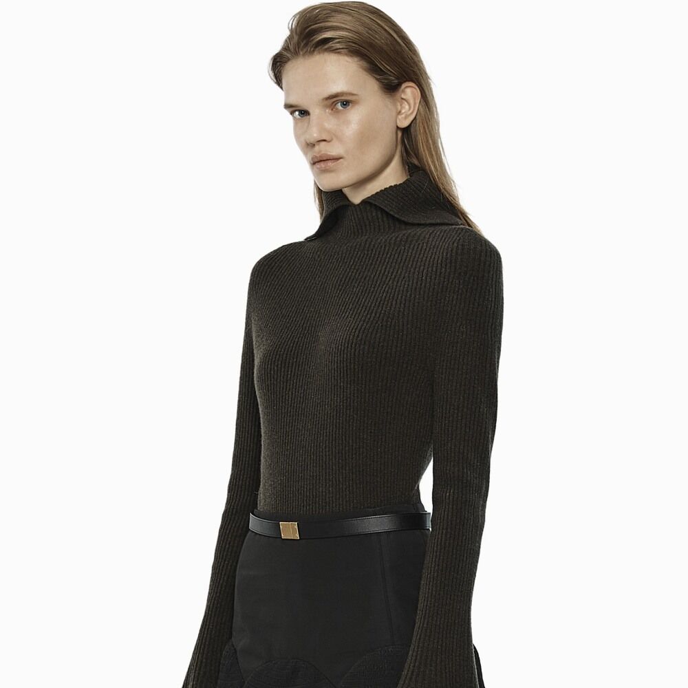 YCH TURTLENECT KNIT TOP KHAKI (W24KT9071KK)