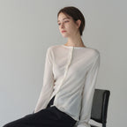 ATCORNER Modern pleated blouse cream AT6CDA007CR