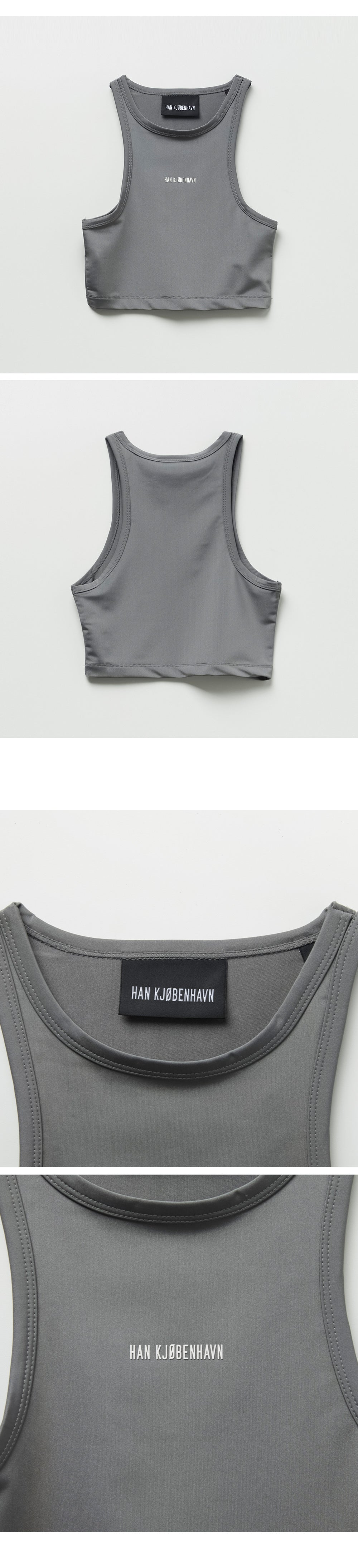 HAN KJOBENHAVN HAN KJOBENHAVN Cropped Racer Top - Gray