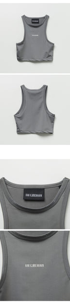 HAN KJOBENHAVN HAN KJOBENHAVN Cropped Racer Top - Gray