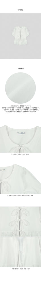 TILLIDIE Front ribbon point blouse_Ivory