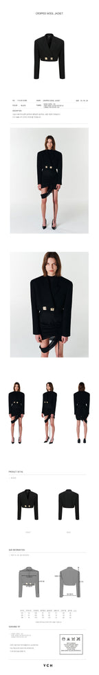 YCH CROPPED WOOL JACKET BLACK (F23JK102BK)