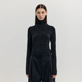 EENK EENK XAVA Turtleneck Jersey Top - Black