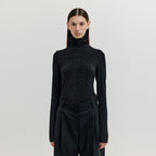 EENK EENK XAVA Turtleneck Jersey Top - Black