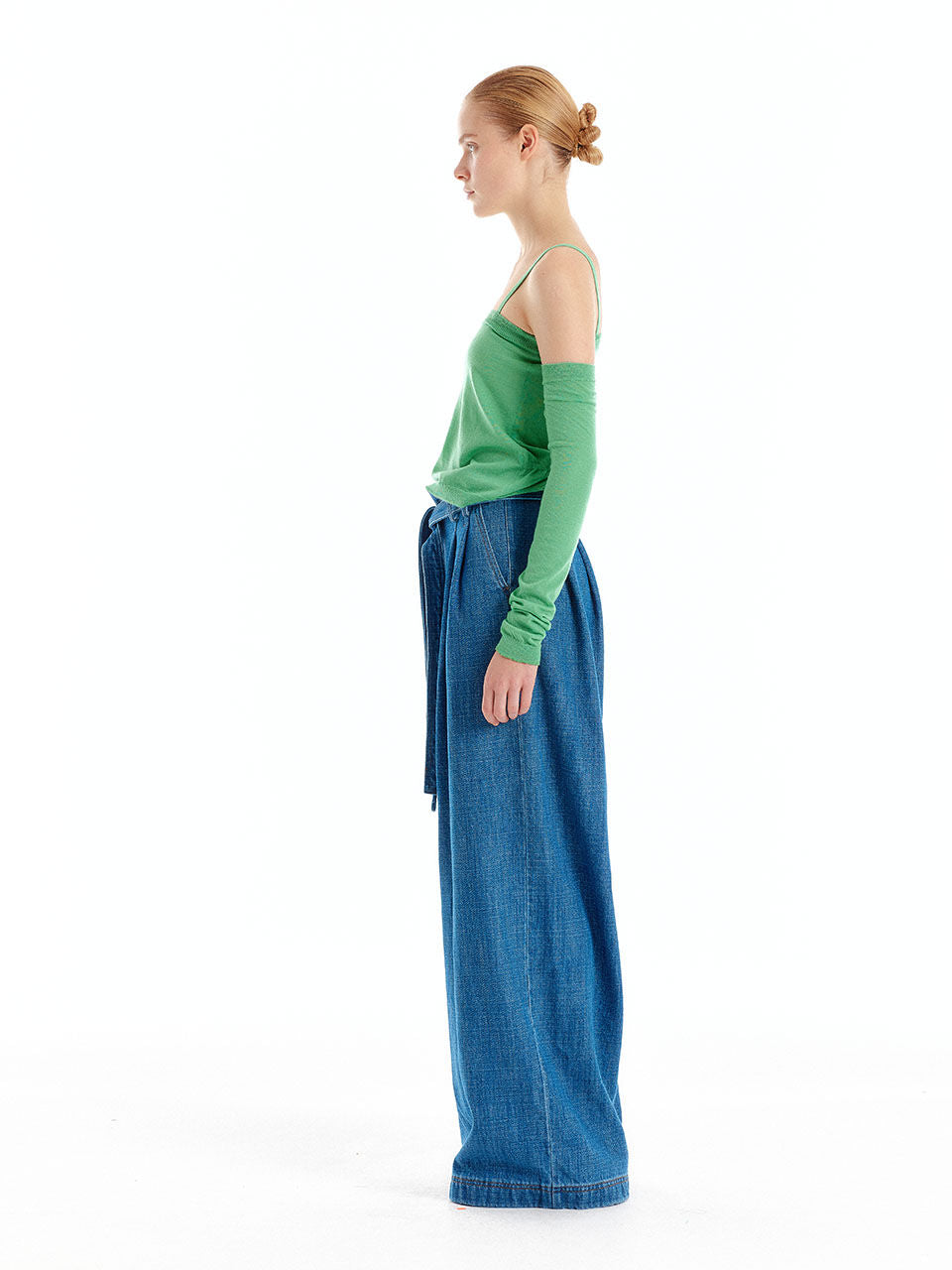 EENK UHAIO Two-Tuck Wide Denim Pants - Denim Blue