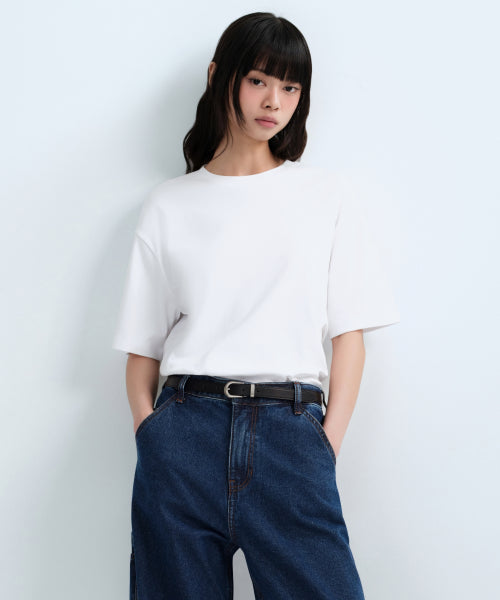 MUSINSA STANDARD WOMAN MUSINSA STANDARD WOMAN T-Shirt Relaxed Fit [White]