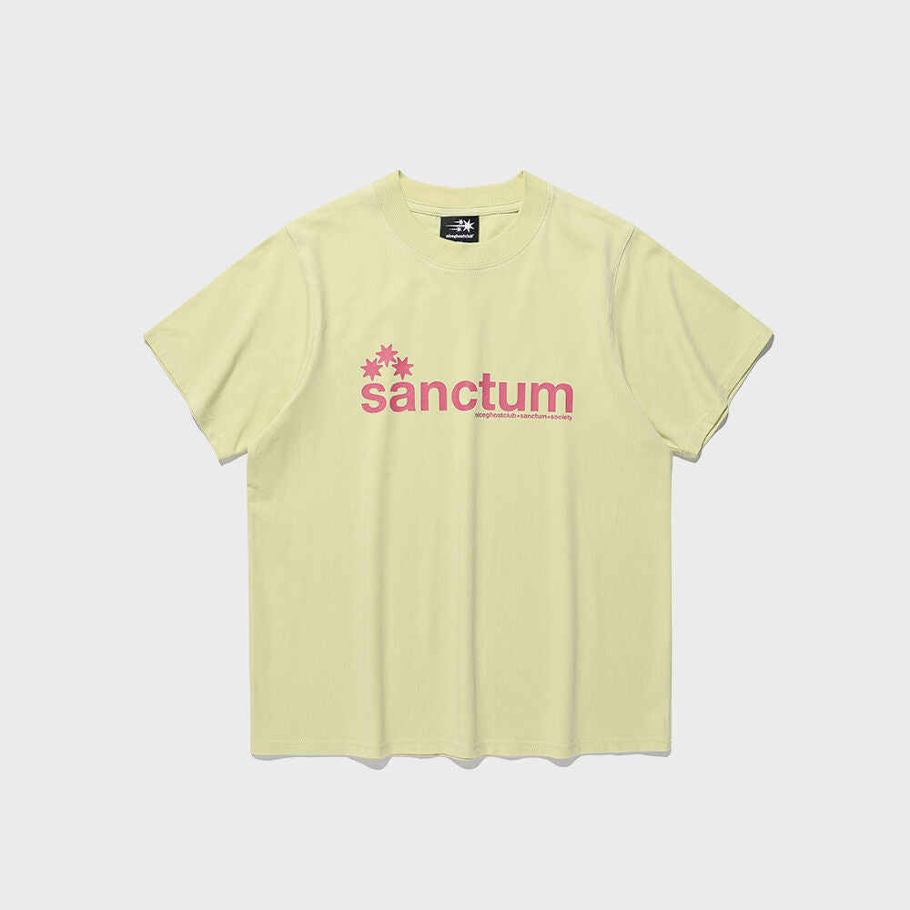 NICEGHOSTCLUB SANCTUM LOGO TEE_YELLOW GREEN(NG2GMFT506A)