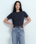 MUSINSA STANDARD WOMAN MUSINSA STANDARD WOMAN Basic Crew Neck T-Shirt Dark Navy