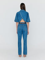 EENK EENK WENEVA Asymmetric Front Denim Pants - Blue