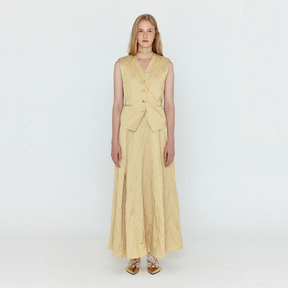 EENK EENK WICOLE Flared Maxi Skirt - Beige