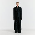 EENK YALE Peaked lapel Tailored Long Coat - Black