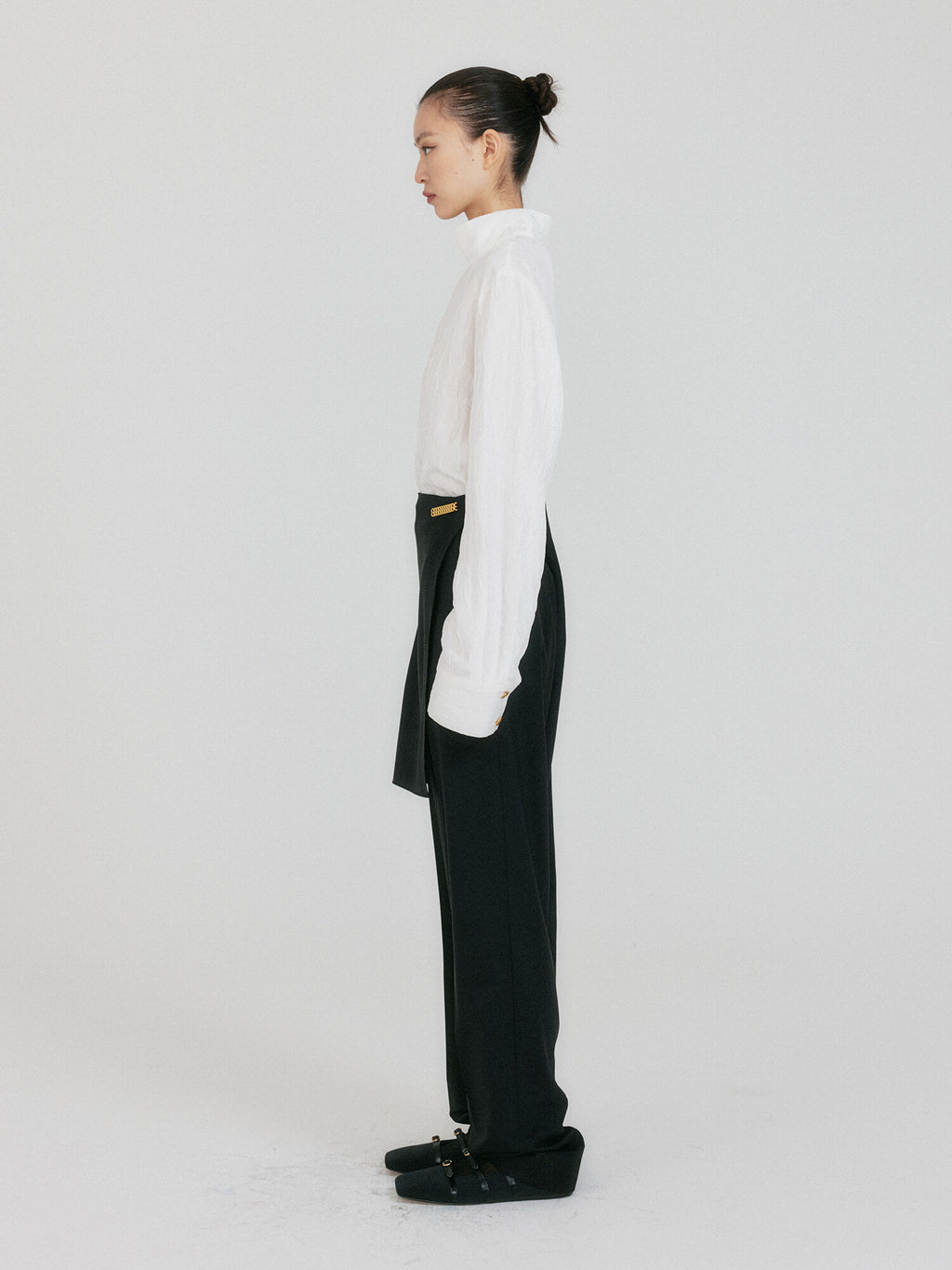EENK ZEDIA Scarf Layered Pants - Black