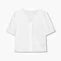 LIST Cotton punching ribbon blouse_TWWBLQ62200