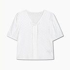 LIST Cotton punching ribbon blouse_TWWBLQ62200