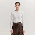 EENK EENK XIONY Long Sleeve Bustier T-shirt - White